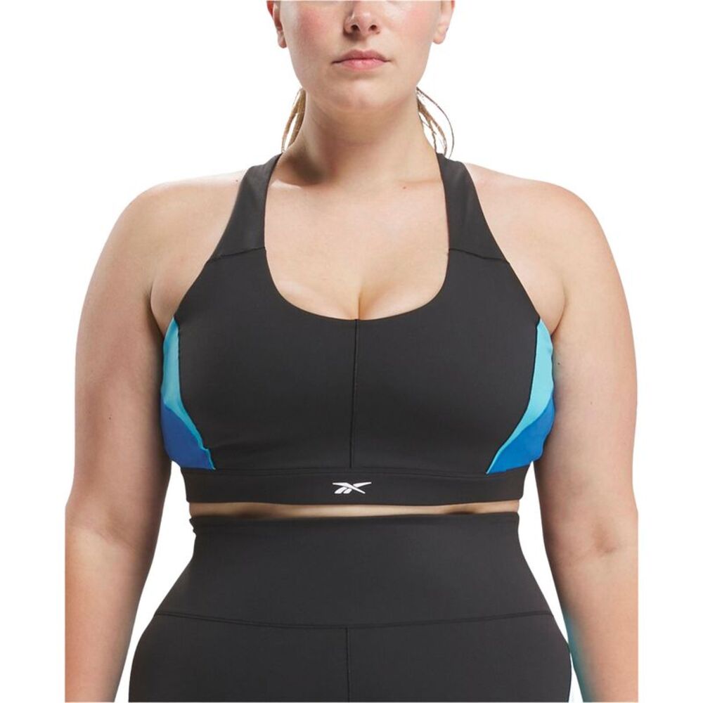 Reebok Womens Plus Size Colorblocked Racerback Bra, NWT
